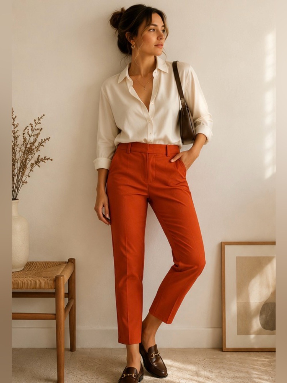 Nanette Lepore Burnt Orange Cropped Ankle Pants Size 4